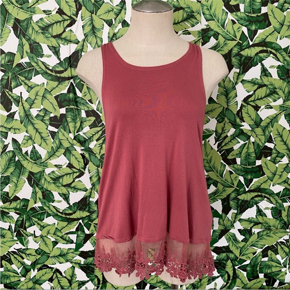 Kimchi Blue Ruffle Lace Hem Tank 431